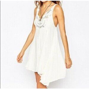 Anna Sui X O'Neill Ivory Elise Women's Crochet Tunic Dress - Medium